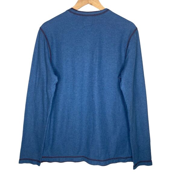 Tommy Bahama Men’s Thermal Henley Sweatshirt Size L Blue Paradise Alley Buttons - Picture 6 of 9